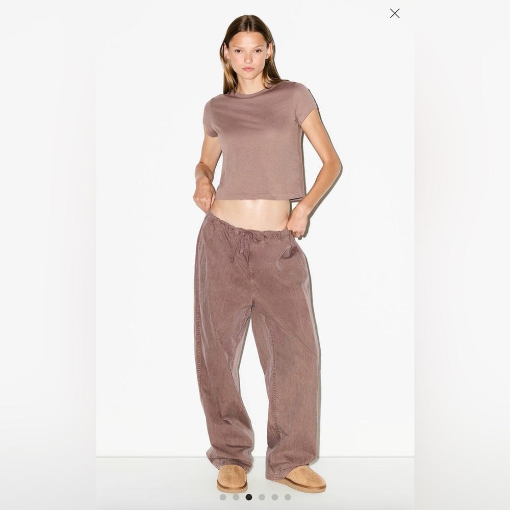 Skims Woven Lounge Oversized Pant – Umber Size Small NWT - Picture 3 of 6